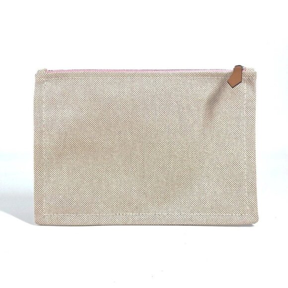 HERMES logo Yachting Makeup pouch clutch bag multi-purpose Pouch pink/Beige - Picture 3 of 16
